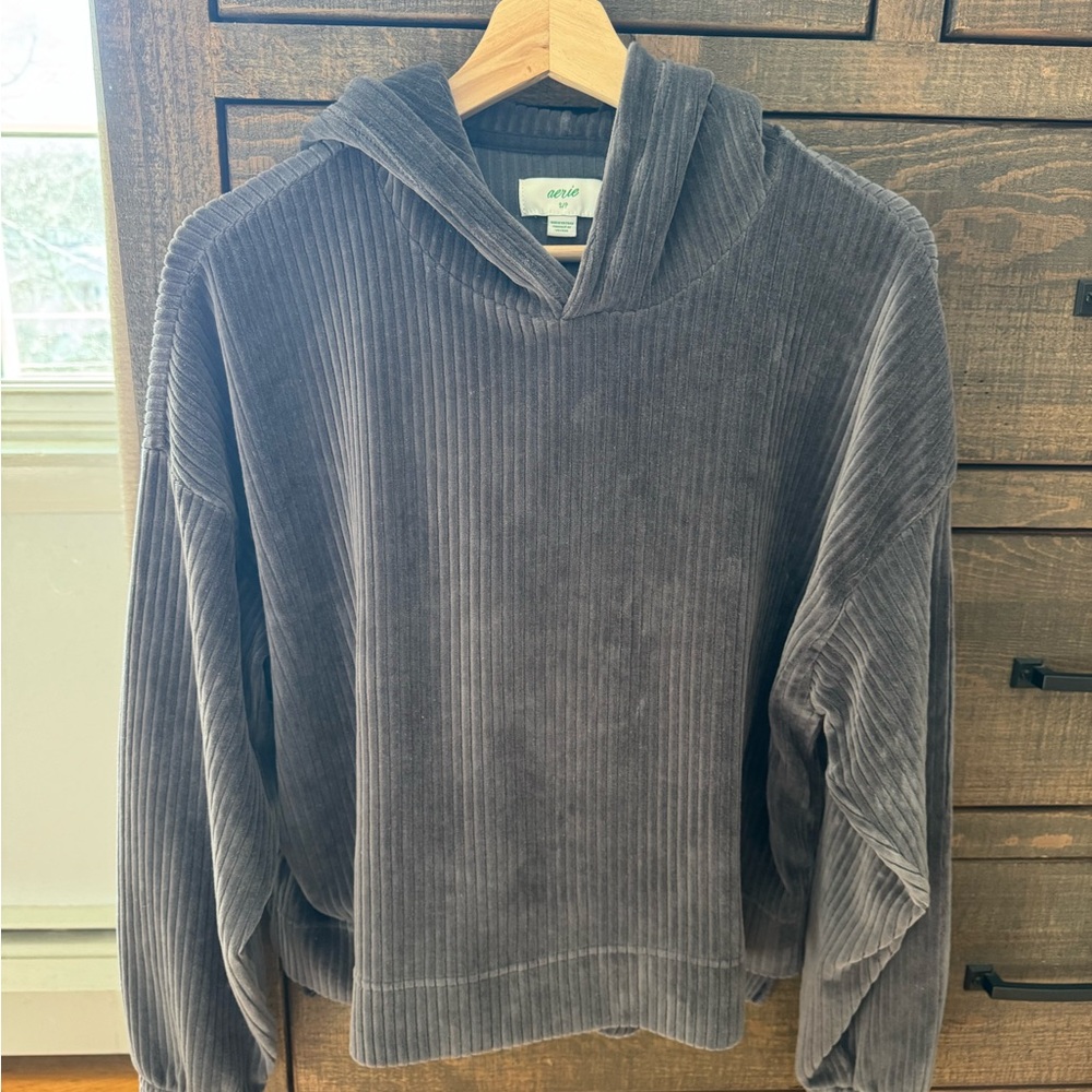 Aerie Gray Corduroy Women's Hoodie
